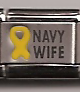 Navy wife - yellow ribbon laser 9mm Italian charm